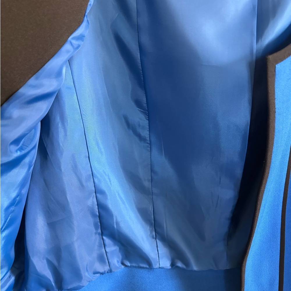 Kasper Women's Cobalt Blue Open-Front Jacket with Black Piping - Picture 6 of 9
